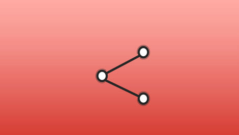 Animation-of-share-icon-and-data-processing-over-red-background