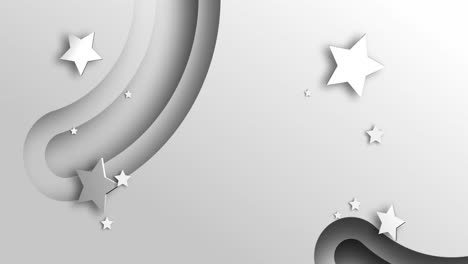 Animation-of-white-stars-over-moving-grey-circular-background