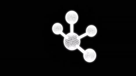 Animation-of-molecule-moving-on-black-background