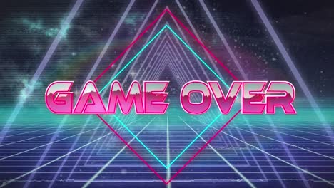 Animation-of-game-over-text-over-neon-lines-and-metaverse-background