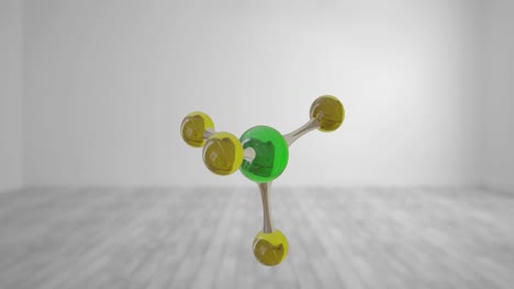 Animation-of-micro-of-molecules-model-over-grey-background