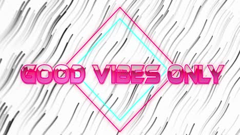 Animation-of-good-vibes-only-text-over-neon-banner-against-wavy-lines-in-seamless-pattern