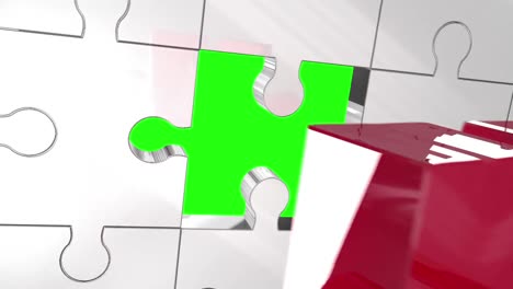 Key-unlocking-piece-of-puzzle-showing-Green-Screen