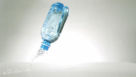 Plastic-bottle-falling-and-spilling
