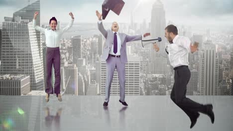 Series-of-jumping-business-people-in-slow-motion