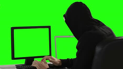 Hacker-Informático-Usando-Computadoras