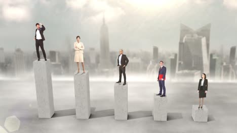 Composite-video-of-business-people-on-podium