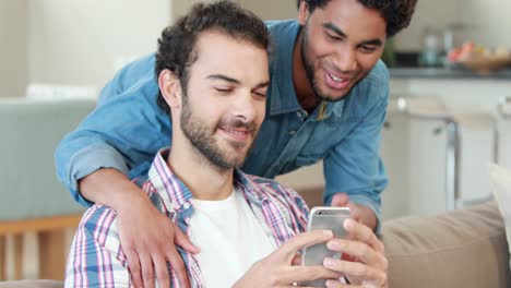 Gay-couple-on-smartphone-together