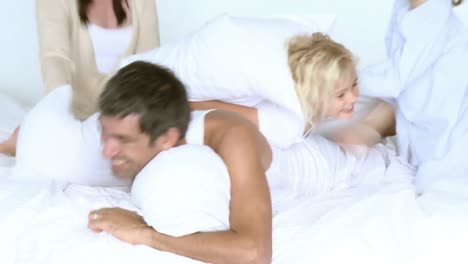 Happy-Family-having-Pillow-fight