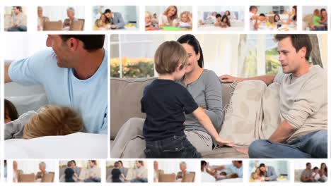 Montage-of-families-enjoying-different-moments-together