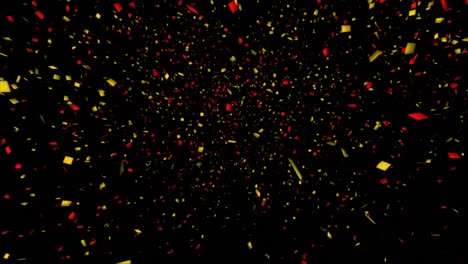 Colorful-confetti-falling-on-black-background