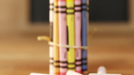 Close-up-of-colorful-crayons-and-chalk