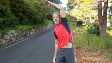 Man-exercising-on-the-open-road