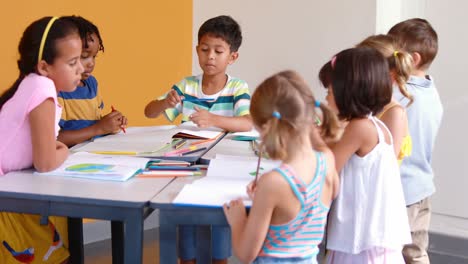 School-kids-studying-in-classroom
