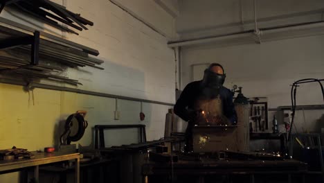 Welder-welding-a-metal