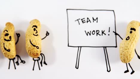 Team-Von-Erdnussfiguren,-Die-An-Einer-Präsentation-Teilnehmen