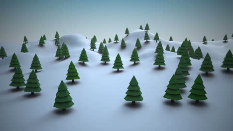 Christmas-trees-on-a-snowy-landscape