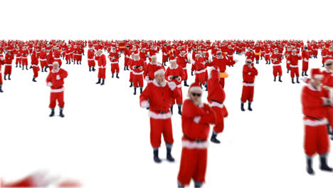 Grupo-De-Santa-Claus-Bailando-Y-Realizando-Diversas-Actividades