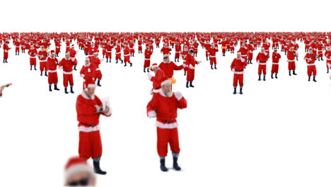 Grupo-De-Santa-Claus-Bailando-Y-Realizando-Diversas-Actividades