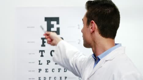 Optometrist-pointing-at-eye-chart