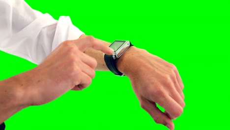 Man-using-smartwatch
