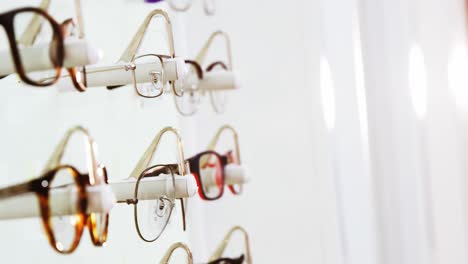 Close-up-of-various-spectacles-on-display