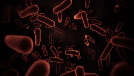 Digital-generated-bacteria-cells-flowing-against-black-background