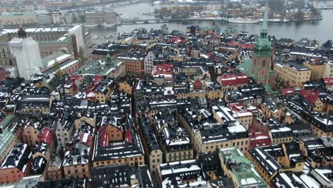 Drone-view-in-Stockholm,-Sweden