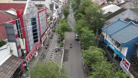 Aerial-view-of-Malioboro-street-after-the-rain-stops
