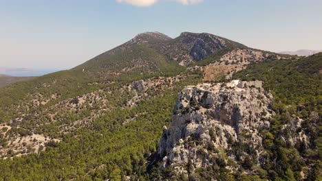 Rotating-drone-shot-of-the-Castle-of-Monolithos-in-Rhodes