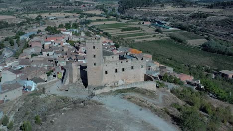 Ciutadilla-Castle-in-the-town-of-Ciutadilla,-region-of-Urgell,-province-of-Lérida-in-Catalonia