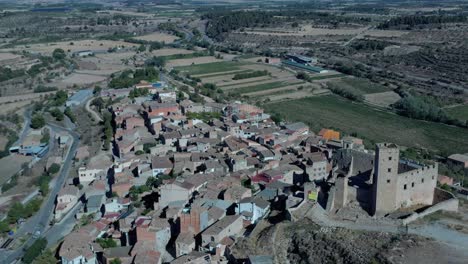 Ciutadilla-Castle-in-the-town-of-Ciutadilla,-region-of-Urgell,-province-of-Lérida-in-Catalonia