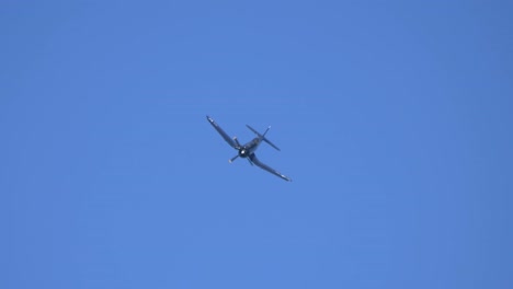 Vought-F4U-Corsair-Historic-Warbird-in-Flight,-Front-View-Sky-Backdrop
