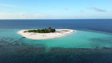 Aerial-view-of-Meeru-Fenfushi-uninhabited-desert-island,-Maldives,-Indian-Ocean