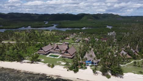 Luxurious-beach-Resort-hidden-in-tropical-nature,-Siargao-island