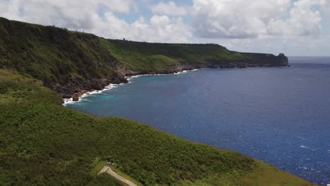 Drone-shot-of-coastline-of-Tinian-island