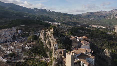 Drone-flying-over-the-Castle-of-Guadalest-on-the-top-of-the-rock