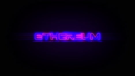 Flashing-ETHEREUM-text-electric-blue-and-pink-neon-sign-flashing-on-and-off-with-flicker,-reflection,-and-anamorphic-lights-in-4k