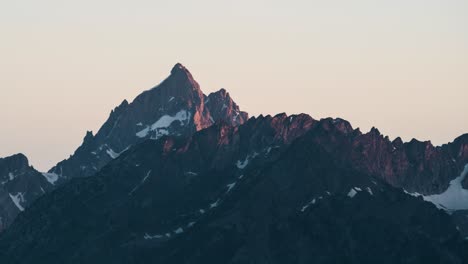 Panning-Shot-of-Scenic-View-of-Grand-Teton-Mountain-Range-Sunset-Timelapse