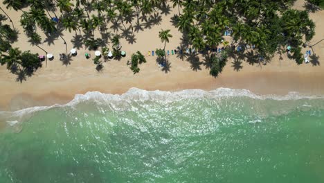 Aerial-view-of-tourists-bathing-in-the-turquoise-waters-at-Punta-Popy-beach-in-the-tourist-town-of-Las-Terrenas-in-the-Dominican-Republic