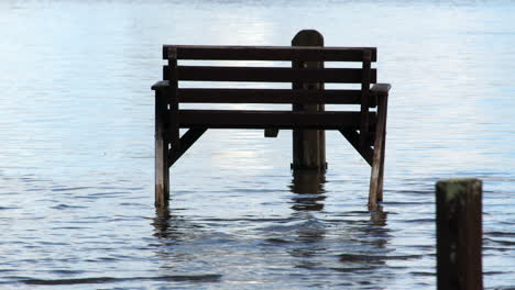 benches-unacceptable-at-high-tide-due-to-flooding-at-Ashlett-creek-in-the-Solent,-Southampton
