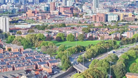 High-rise-skyline-of-Leeds-centre-in-the-background-of-densely-neighborhoods