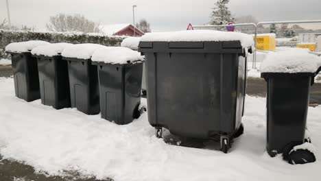Garbage-cans-are-standing-in-the-snow-in-winter