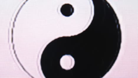 Yin-Yang-Balance-Icon-Distorted-on-Electronic-Screen