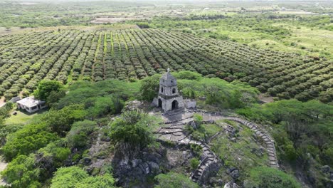 Aerial-view-of-the-picturesque-stone-church-Santuario-San-Martín-de-Porres-near-Baní-in-the-Peravia-province-of-Dominican-Republic