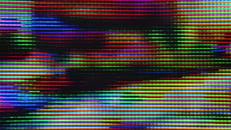 Glitch-Makro-Nahaufnahme-Des-LCD-CRT-TV-Bildschirms,-RGB-Farbe