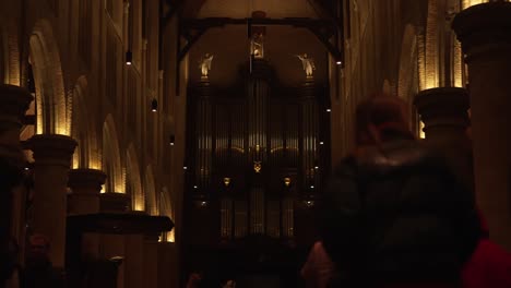 Inside-of-a-Church-With-People-Walking