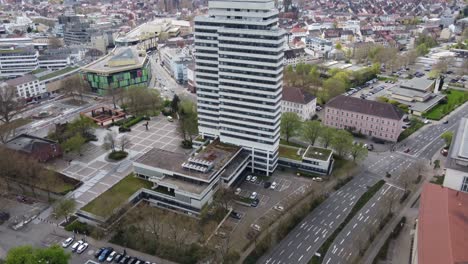Aerial-cityscape-of-Kaiserslautern-city,-Germany