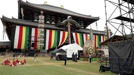 Behind-The-Scenes-With-Performers-Waiting-On-Grass-At-Todaji-For-The-Grand-Memorial-Service-Taking-Place-On-14th-October-2023-In-Nara