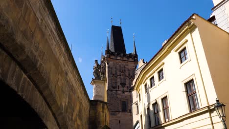 Lesser-Town-Bridge-Tower,-Charles-Bridge,-Prague,-Czech-Republic
